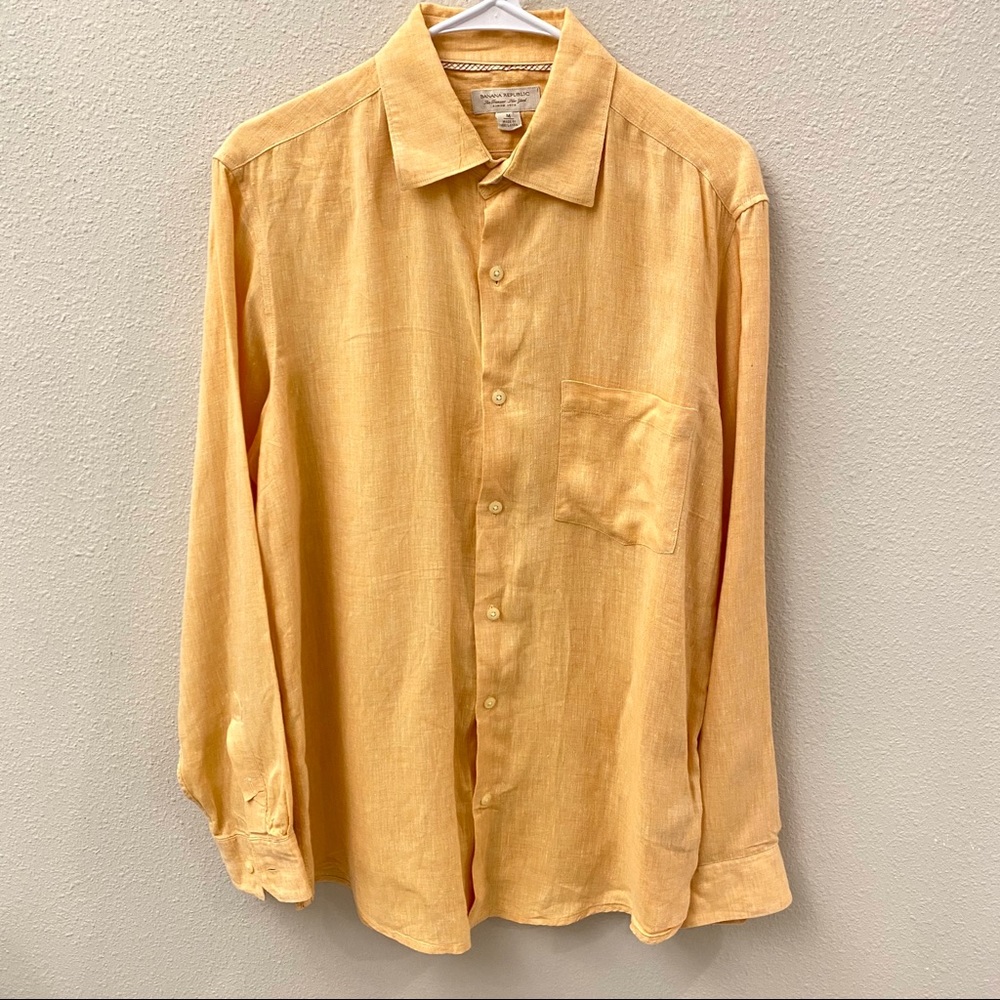 Banana Republic Men’s Linen Shirt Orange